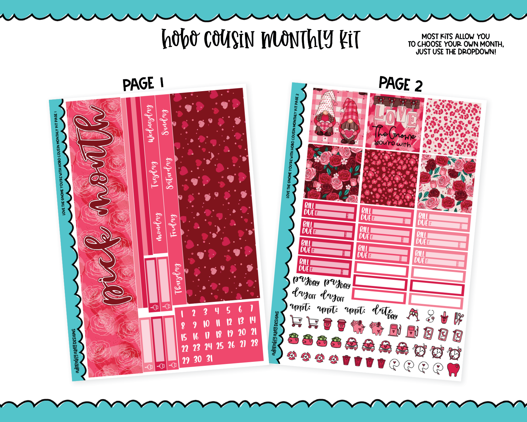 November or December Hobonichi Weeks Monthly Planner Stickers Kit