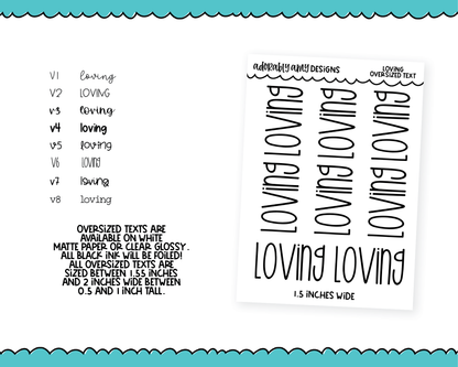 Foiled Oversized Text - Loving Large Text Planner Stickers