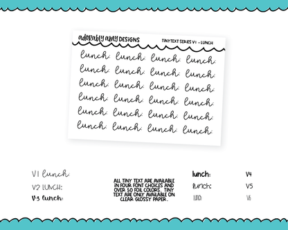 Foiled Tiny Text Series - Lunch Checklist Size Planner Stickers for any Planner or Insert