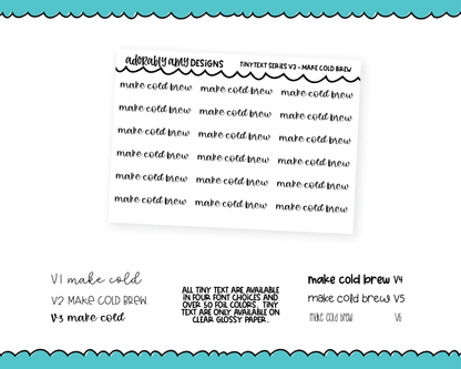 Foiled Tiny Text Series - Make Cold Brew Checklist Size Planner Stickers for any Planner or Insert