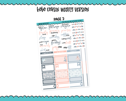 Hobonichi Cousin Weekly Make Some Waves Pastel Ocean Themed Planner Sticker Kit for Hobo Cousin or Similar Planners