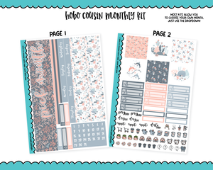 Hobonichi Cousin Monthly Pick Your Month Make Some Waves Pastel Ocean Themed Planner Sticker Kit for Hobo Cousin or Similar Planners