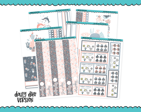 Daily Duo Make Some Waves Pastel Ocean Themed Weekly Planner Sticker Kit for Daily Duo Planner