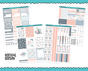 Vertical Make Some Waves Pastel Ocean Themed Planner Sticker Kit for Vertical Standard Size Planners or Inserts