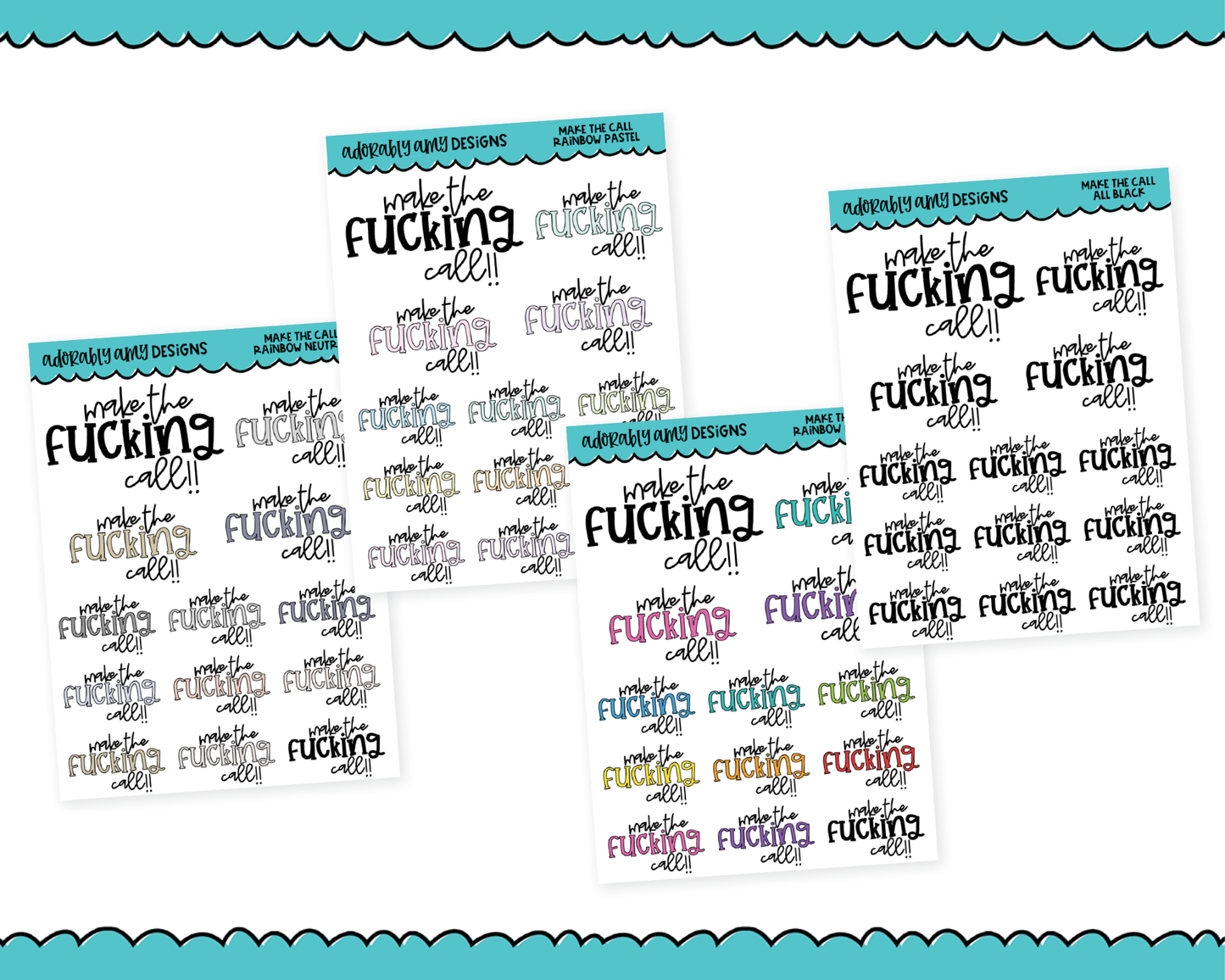 Rainbow or Black Make the Call Snarky Typography Planner Stickers for any Planner or Insert