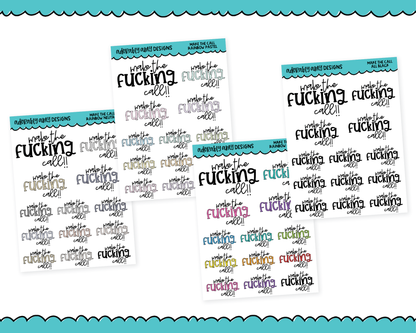 Rainbow or Black Make the Call Snarky Typography Planner Stickers for any Planner or Insert