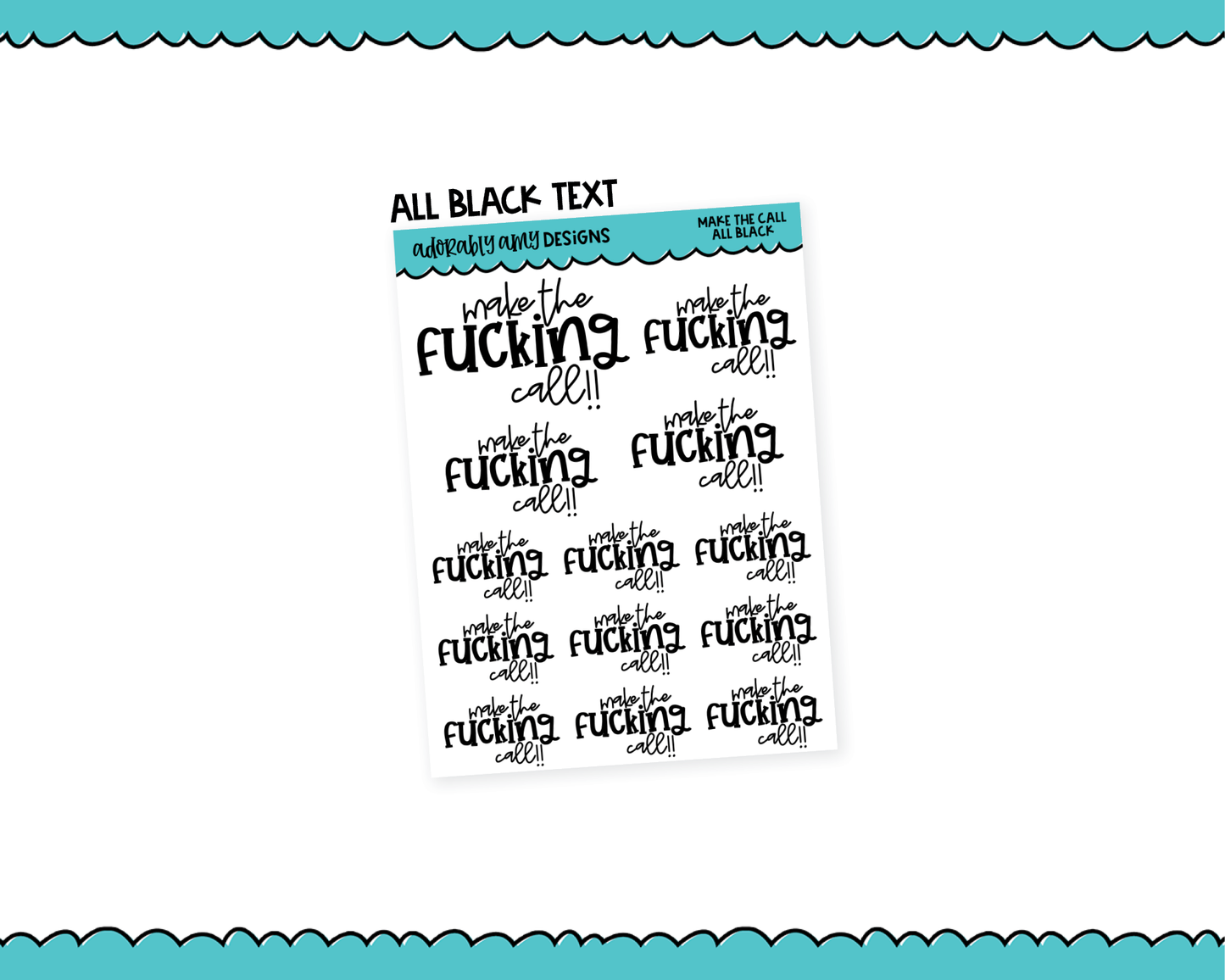 Rainbow or Black Make the Call Snarky Typography Planner Stickers for any Planner or Insert