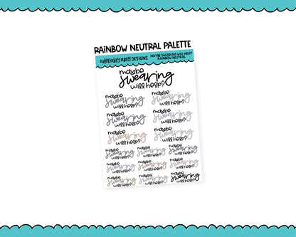 Rainbow or Black Maybe Swearing Will Help Snarky Typography Planner Stickers for any Planner or Insert