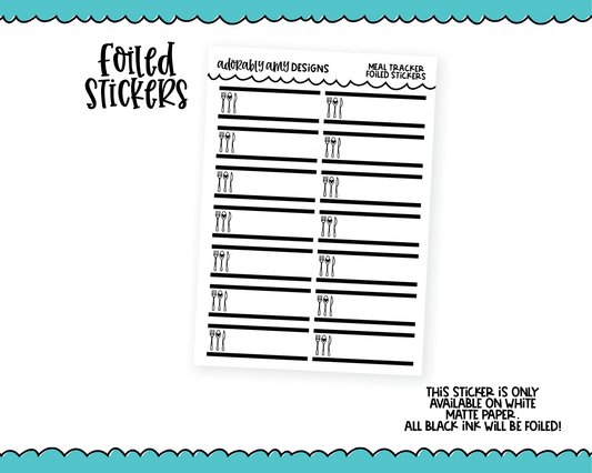 Foiled Meal Planner Reminder Tracker Boxes Planner Stickers for any Planner or Insert