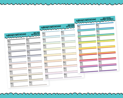 Rainbow Meal Tracker Quarter Box Reminder Tracker Stickers for any Planner or Insert