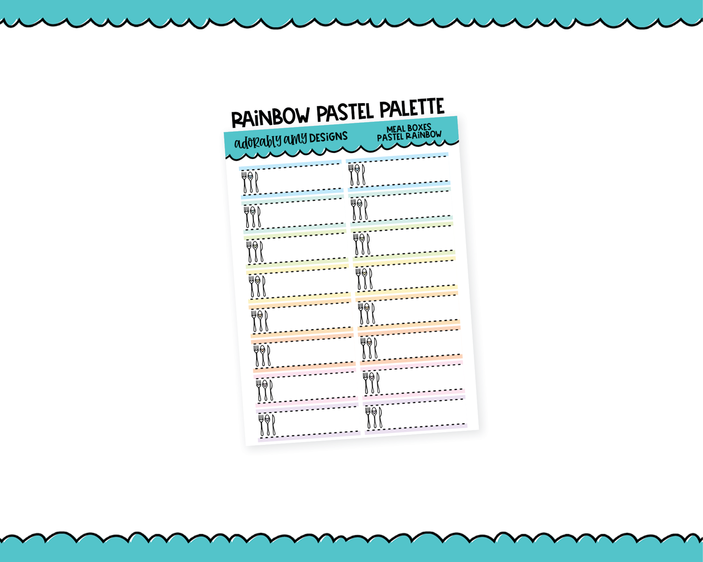 Rainbow Meal Tracker Quarter Box Reminder Tracker Stickers for any Planner or Insert