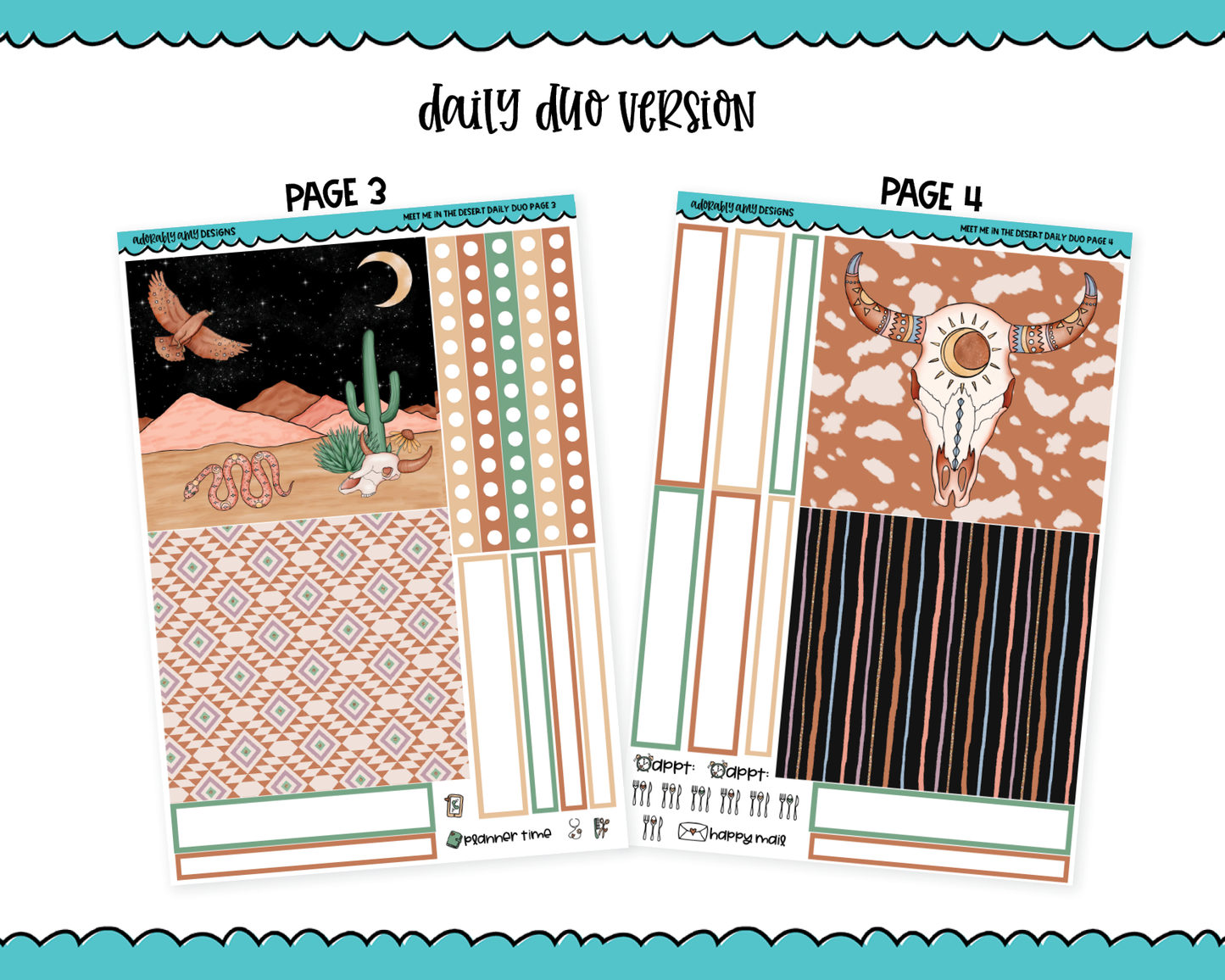 Daily Duo Meet Me in the Desert Themed Weekly Planner Sticker Kit for Daily Duo Planner
