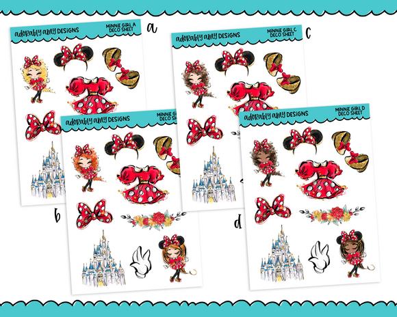 All About That Bow Minnie Decorative Planner Stickers for any Planner or Insert - Adorably Amy Designs