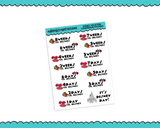 All About That Bow Minnie Themed Disney Vacation Countdown Tracker Planner Stickers for any Planner or Insert - Adorably Amy Designs