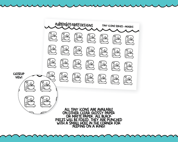 Foiled Tiny Icon Series - Mixers Tiny Size Planner Stickers for any Planner or Insert