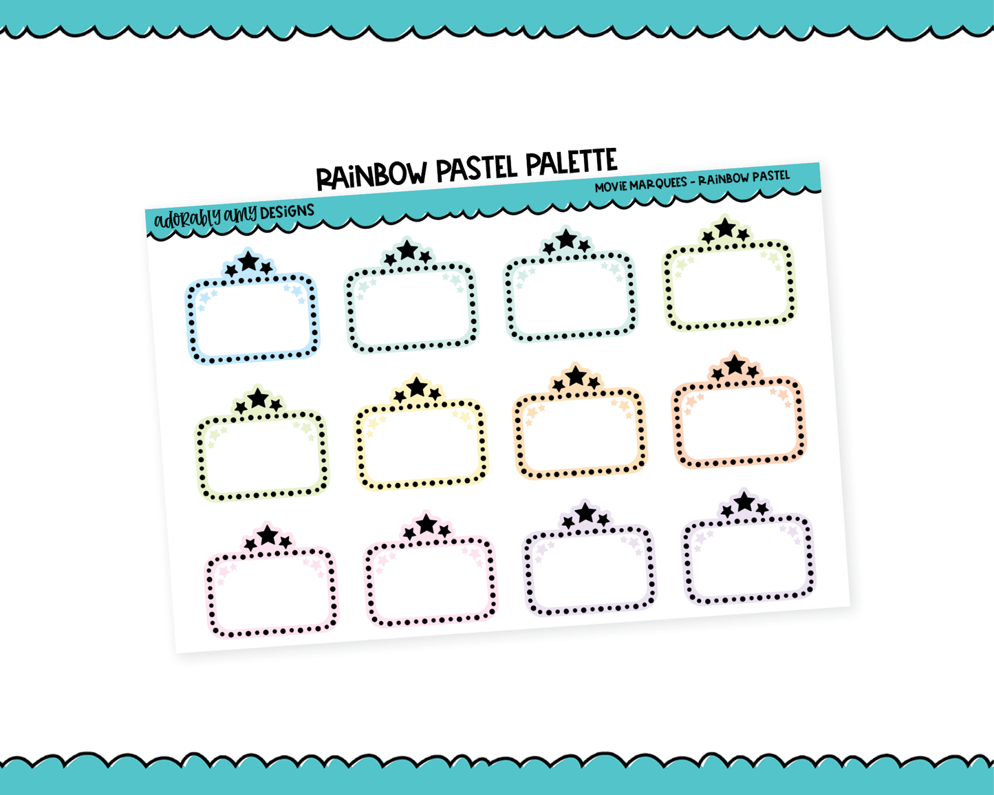 Rainbow Movie Marquee Movie Tracker Reminder Tracker Stickers for any Planner or Insert