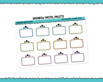 Rainbow Movie Marquee Movie Tracker Reminder Tracker Stickers for any Planner or Insert