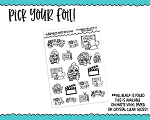 Foiled Doodled Planner GirlsMovie Time Planner Stickers for any Planner or Insert
