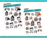 Planner Girls Character Stickers Movie Time Movie Night Decoration Planner Stickers for any Planner or Insert - Adorably Amy Designs