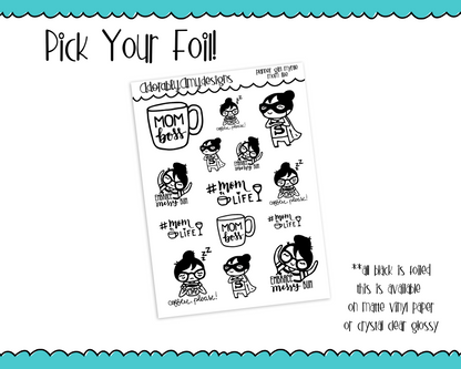 Foiled Planner Girl Myrtle Mom Life Mom Boss Planner Stickers for any Planner or Insert - Adorably Amy Designs