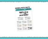 Rainbow or Black Not a Serial Killer Snarky Typography Planner Stickers for any Planner or Insert