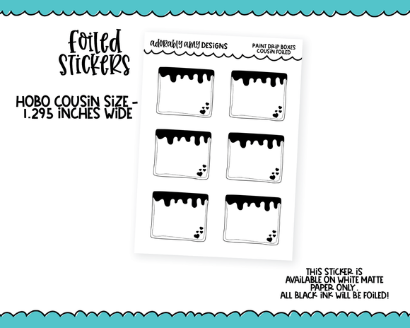 Foiled Hobo Cousin Paint Drop Boxes Planner Stickers for Hobo Cousin or any Planner or Insert
