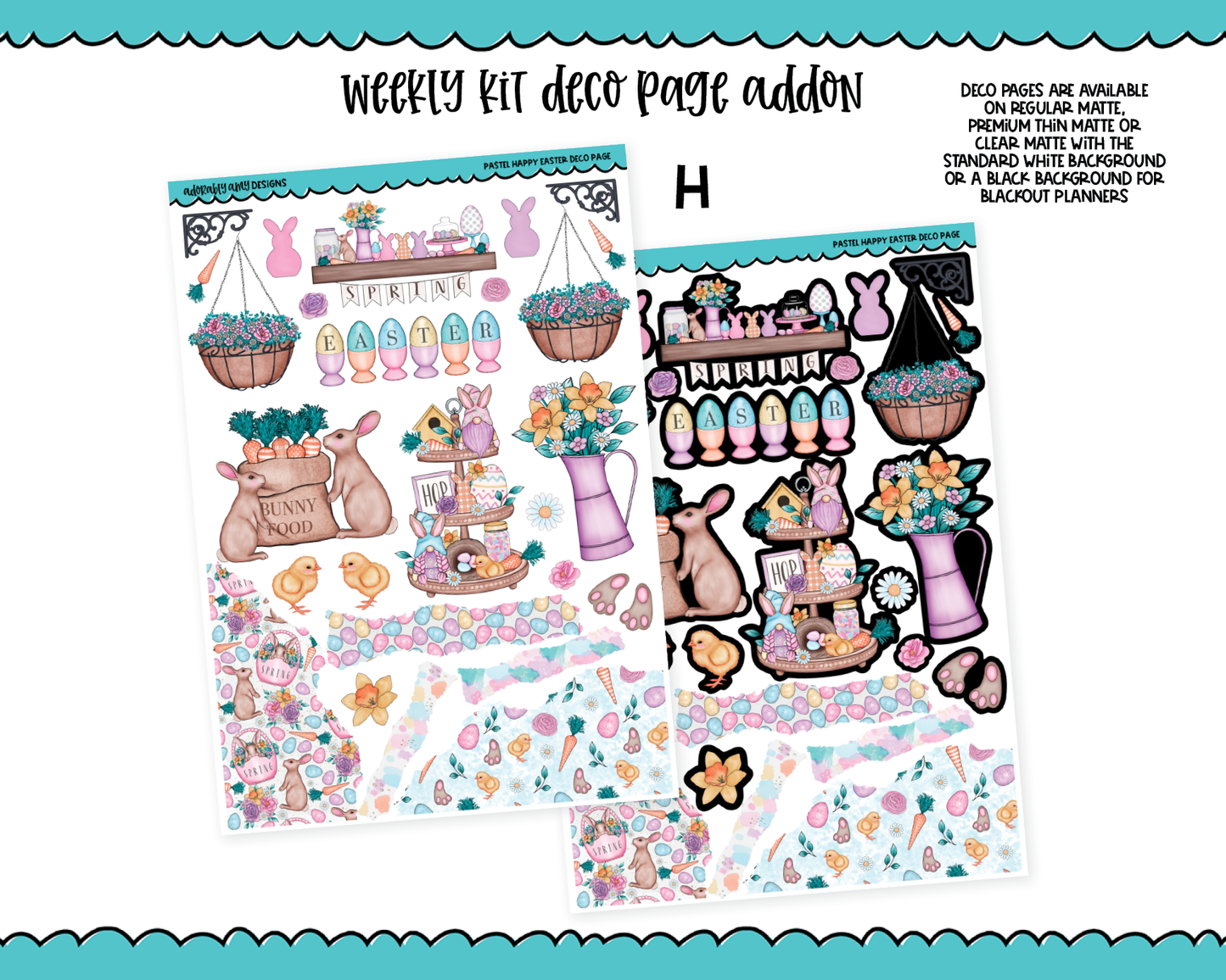Pastel Happy Easter Weekly Kit Addons - All Sizes - Deco, Smears and More!