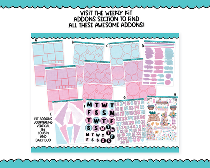 Vertical Pastel Happy Easter Spring Themed Planner Sticker Kit for Vertical Standard Size Planners or Inserts