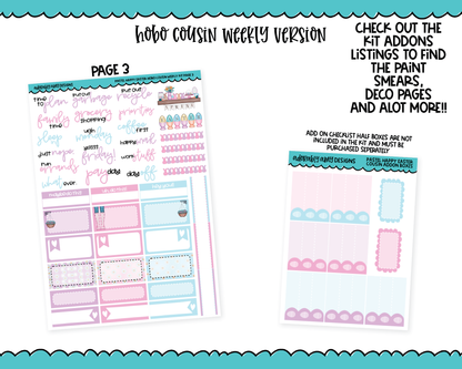 Hobonichi Cousin Weekly Pastel Happy Easter Spring Themed Planner Sticker Kit for Hobo Cousin or Similar Planners