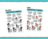 Doodled Planner Girls Character Stickers Planning Time Decorative Planner Stickers for any Planner or Insert