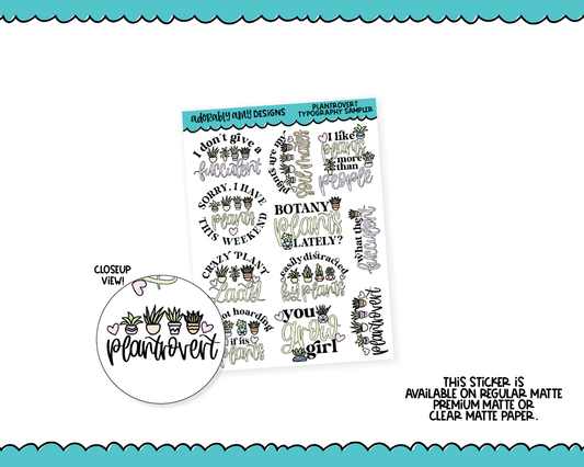 Plantrovert Sarcastic Quote Sampler Planner Stickers for any Planner or Insert
