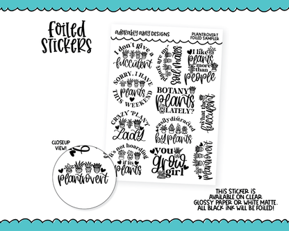 Foiled Plantrovert Planner Stickers for any Planner or Insert