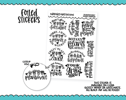 Foiled Plantrovert Planner Stickers for any Planner or Insert