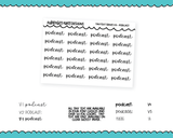 Foiled Tiny Text Series - Podcast Checklist Size Planner Stickers for any Planner or Insert
