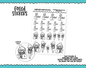 Foiled Doodled Planner Girls Podcasts Decorative Planner Stickers for any Planner or Insert