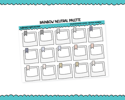 Hobo Cousin Rainbow Polaroid Boxes Planner Stickers for Hobo Cousin or any Planner or Insert
