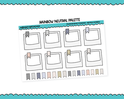 Rainbow Polaroid Boxes Standard Stickers for any Planner or Insert