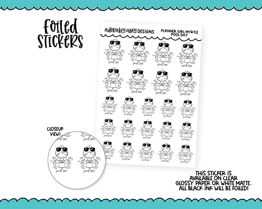Foiled Doodled Planner Girls Pool Time Planner Stickers for any Planner or Insert