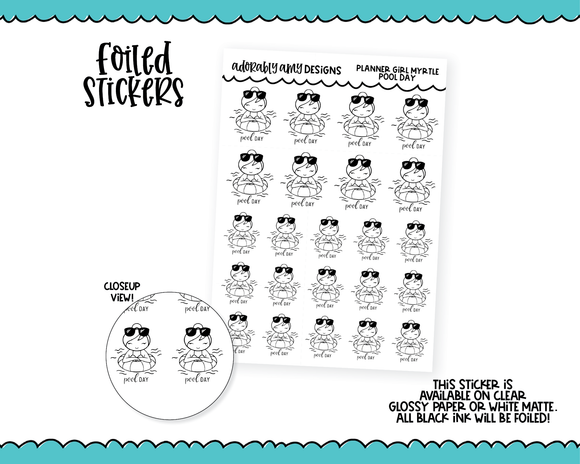 Foiled Doodled Girls Pool Time Planner Stickers for any Planner or Insert