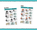 Doodled Planner Girls Character Stickers Procrastination Decoration Planner Stickers for any Planner or Insert