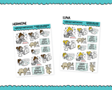 Doodled Planner Girls Character Stickers Procrastination Decoration Planner Stickers for any Planner or Insert