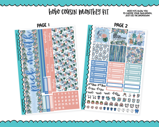Hobonichi Cousin Monthly Pick Your Month Protecting My Peace Self Care Self Love Themed Planner Sticker Kit for Hobo Cousin or Similar Planners