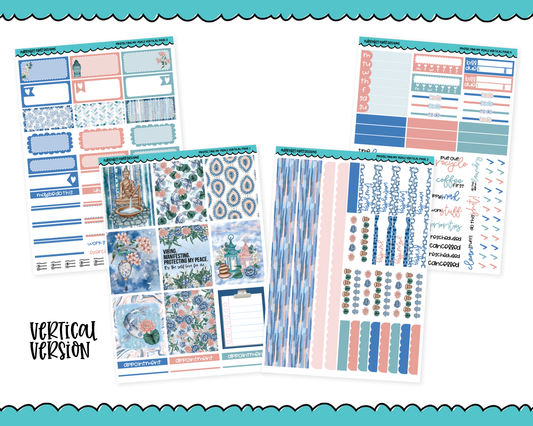 Vertical Protecting My Peace Self Care Self Love Themed Planner Sticker Kit for Vertical Standard Size Planners or Inserts