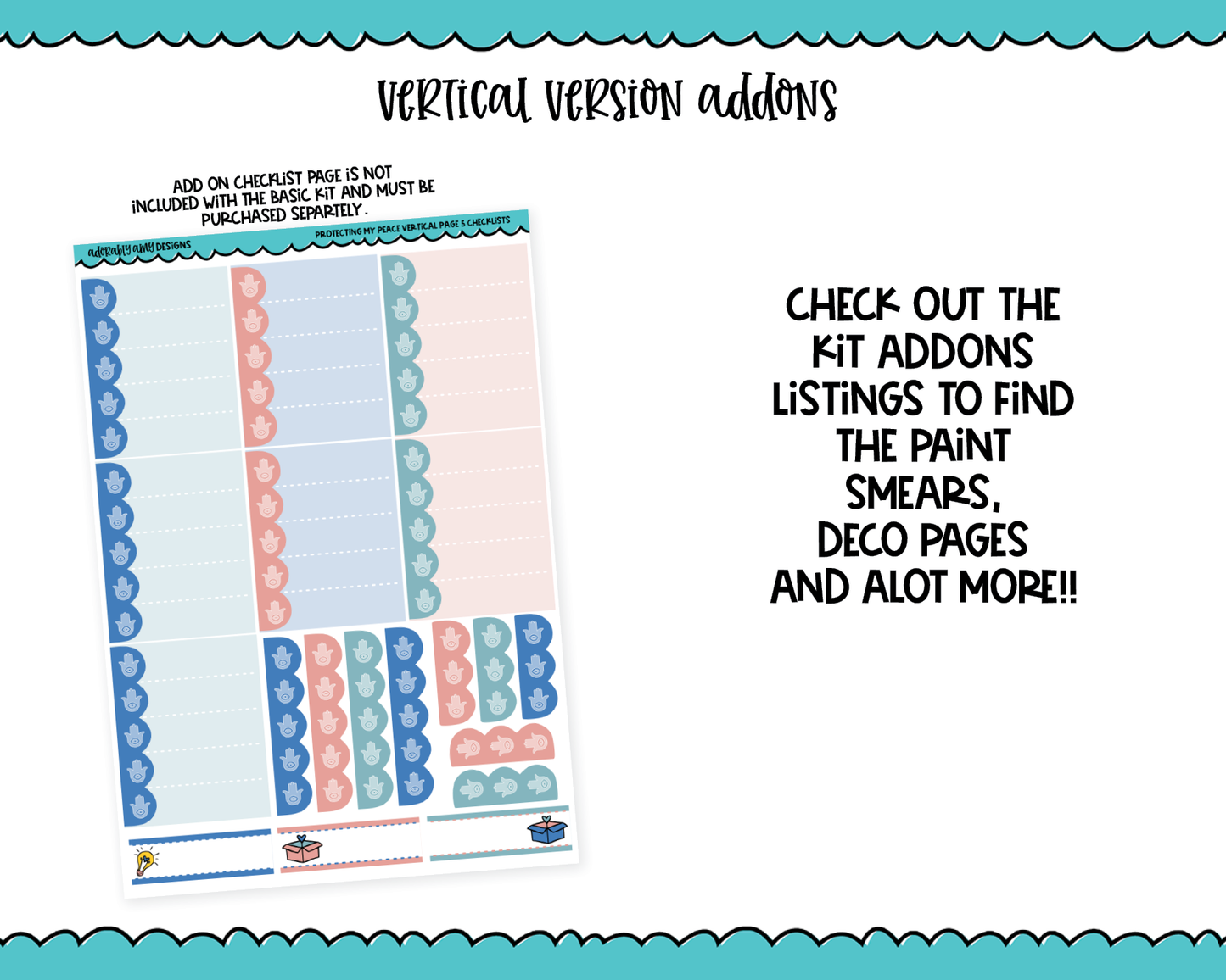 Vertical Protecting My Peace Self Care Self Love Themed Planner Sticker Kit for Vertical Standard Size Planners or Inserts