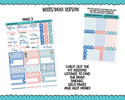 Mini B6/Weeks Protecting My Peace Self Care Self Love Themed Weekly Planner Sticker Kit sized for ANY Vertical Insert