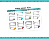 Rainbow Push Pin Note Paper Boxes Stickers for any Planner or Insert