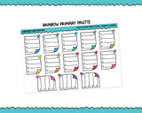 Hobo Cousin Rainbow Push Pin Note Planner Boxes Planner Stickers for Hobo Cousin or any Planner or Insert