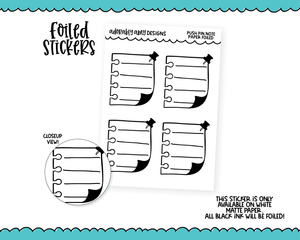Foiled Push Pin Note Paper Boxes Planner Stickers for any Planner or Insert