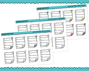 Rainbow Push Pin Note Paper Boxes Stickers for any Planner or Insert