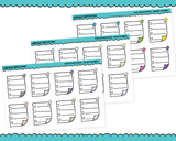 Rainbow Push Pin Note Paper Boxes Stickers for any Planner or Insert